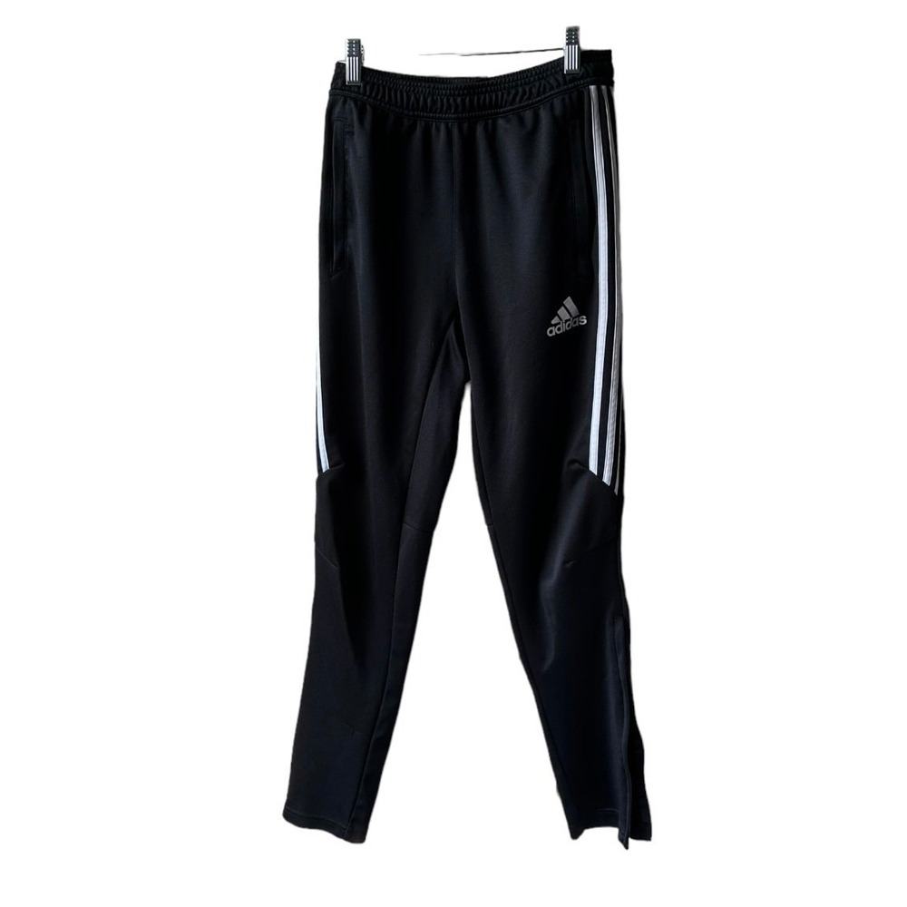 adidas black with white stripes climacool joggers juniors size large